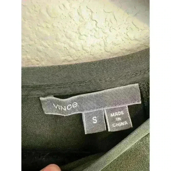 Vince Olive Green Short Sleeve Shift Dress Size Small - Picture 4 of 5